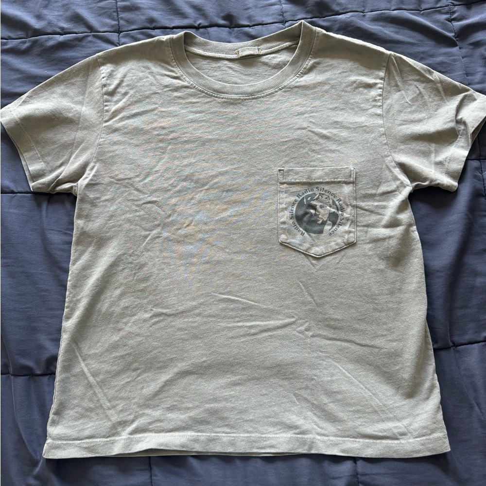 Brandy Melville Grey Radio Silence Pocket Tee